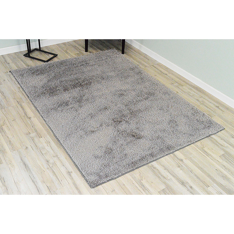 Bloomsbury Market MONACO Polyester Shaggy Modern Contemporary 5x8 5x7 Rug P1577 Grey Grey